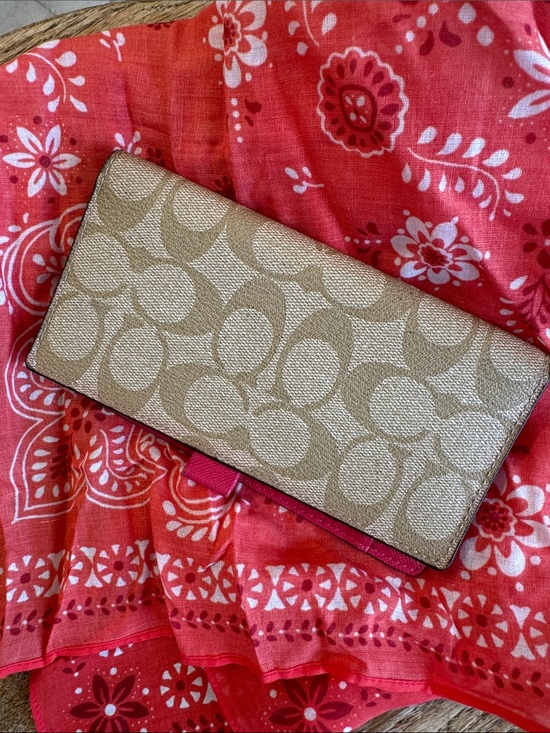 Coach Handbags - Coach Signature Continental Wallet Checkbook Cover